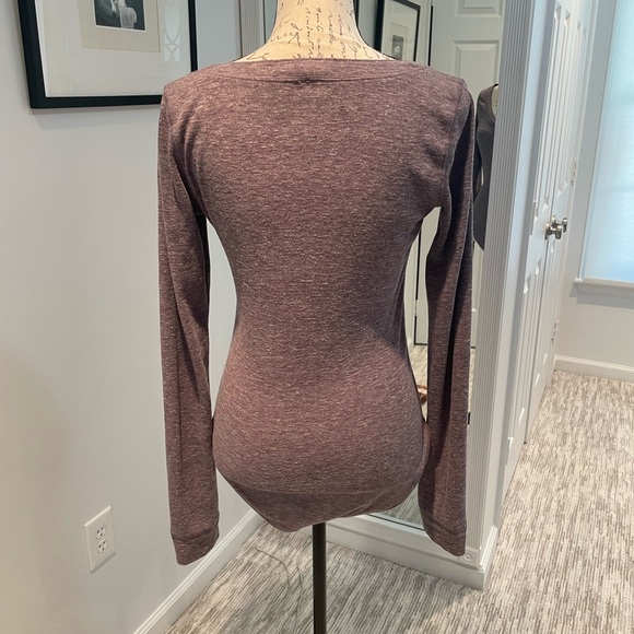 Free People Plum Long Sleeve Henley Bodysuit - Picture 2 of 4